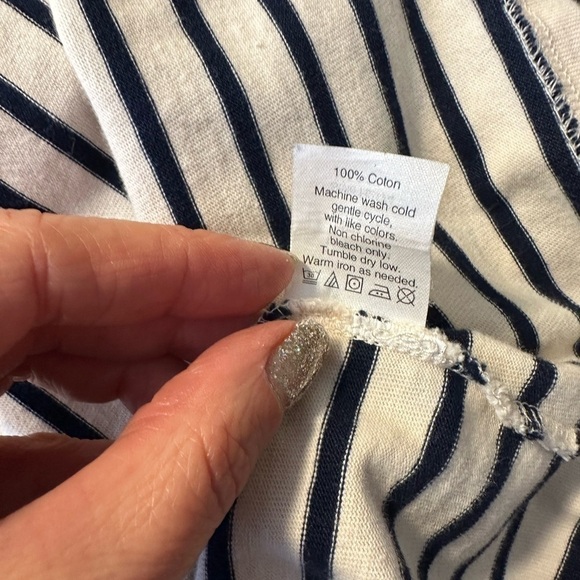 J Crew Striped Ruffle Sleeve Tee - Picture 5 of 5